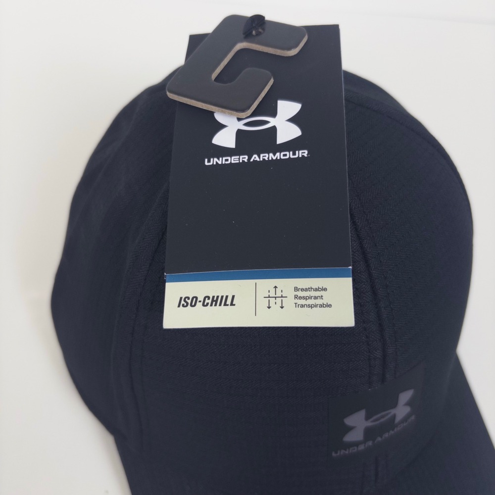 Under Armour Hat Mens L/XL Black Iso-Chill Low Structured Golf Cap 1383438 - Picture 3 of 6